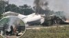 En México: avioneta del narco aterriza de emergencia y se incendia en carretera