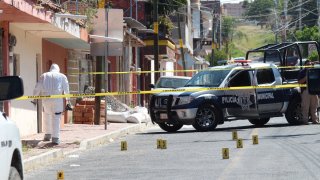 Escena de crimen en Apaseo El Grande, Guanajuato