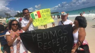 Protesta en playas de Quintana Roo