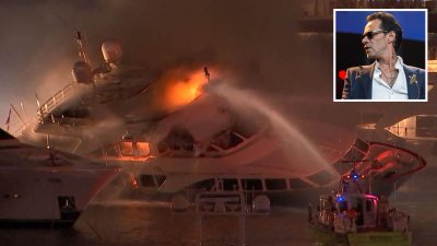 Incendio consume yate de Marc Anthony en Miami