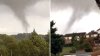 Captado en video: tornado se acerca peligrosamente a un vecindario