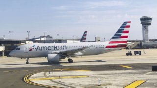 American Airlines plane on tarmac at Philadelphia International Airport
