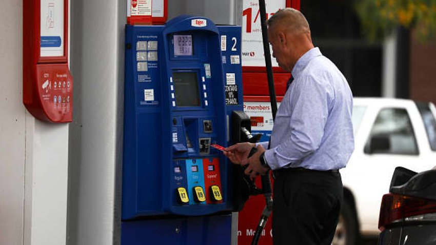 A view of a petrol station as US oil prices hit their highest levels since 2014 due to the deepening energy crisis in global markets, in Washington, United States on October 7, 2021.
