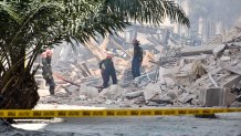 Rescuers work after an explosion in the Saratoga Hotel in Havana