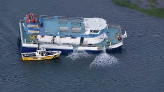 Vista del barco hundido en las costas de Nueva Jersey.