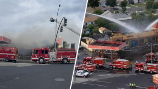 Incendio destruye una gasolinera en Kingsburg.