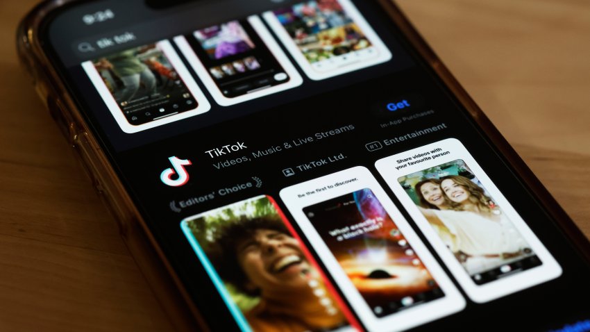 NEW YORK, NEW YORK – MARCH 13: In this photo illustration, the TikTok app is seen in the app store on a phone on March 13, 2024 in New York City. Congress is set to vote and pass a bill that could ban the popular app TikTok nationwide and be sent to the Senate for a vote. The bill would force the Chinese firm ByteDance to divest from TikTok and other applications that it owns within six months after passage of the bill or face a ban. Lawmakers argue that ByteDance is beholden to the Chinese government making the app a national security threat. (Photo Illustration by Michael M. Santiago/Getty Images)