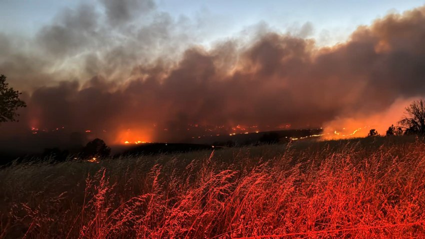 The Apache Fire burns in Butte County, Calif. Monday, June 24, 2024. Improved weather conditions aided firefighters Tuesday as they battled the rural northern California wildfire.   (Cal Fire via AP)