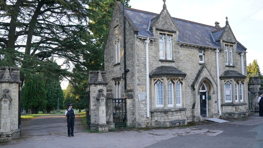 A view of the entrance to Lavender cemetery in Enfield, north London where triple murder suspect Kyle Clifford, 26, was found by officers on Wednesday afternoon. The wife and two daughters of a BBC sports commentator have been killed in a crossbow attack at their home. Carol Hunt, 61, who was married to BBC Five Live racing commentator John Hunt, and two of their daughters died in Ashlyn Close, Bushey, Hertfordshire, on Tuesday evening. Picture date: Wednesday July 10, 2024. (Photo by Jonathan Brady/PA Images via Getty Images)