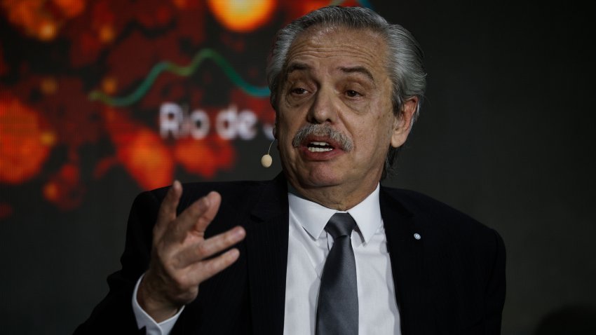 Alberto Fernandez, Argentina’s former president, during the Future Investment Initiative (FII) Institute Priority conference in Rio de Janeiro, Brazil, on Thursday, June 13, 2024. The FII, which is backed by Saudia Arabia’s nearly $1 trillion sovereign Public Investment Fund, will host its first Latin America-focused investment conference.¬† Photographer: Dado Galdieri/Bloomberg via Getty Images