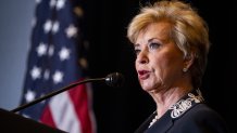 Linda McMahon, former administrator of the US Small Business Administration, speaks during the America First Policy Institute's America First Agenda summit in Washington, D.C., US, on Monday, July 25, 2022. The non-profit think tank was formed last year by former cabinet members and top officials in the Trump administration to create platforms based on his policies. Photographer: Al Drago/Bloomberg via Getty Images