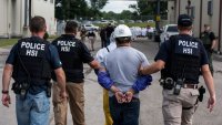 US Immigration and Customs Enforcement’s (ICE) Homeland Security Investigations (HSI) special agents arrested alleged immigration violators at Fresh Mark, Salem, June 19, 2018. Image courtesy ICE ICE / U.S. Immigration and Customs Enforcement. (Photo by Smith Collection/Gado/Getty Images)