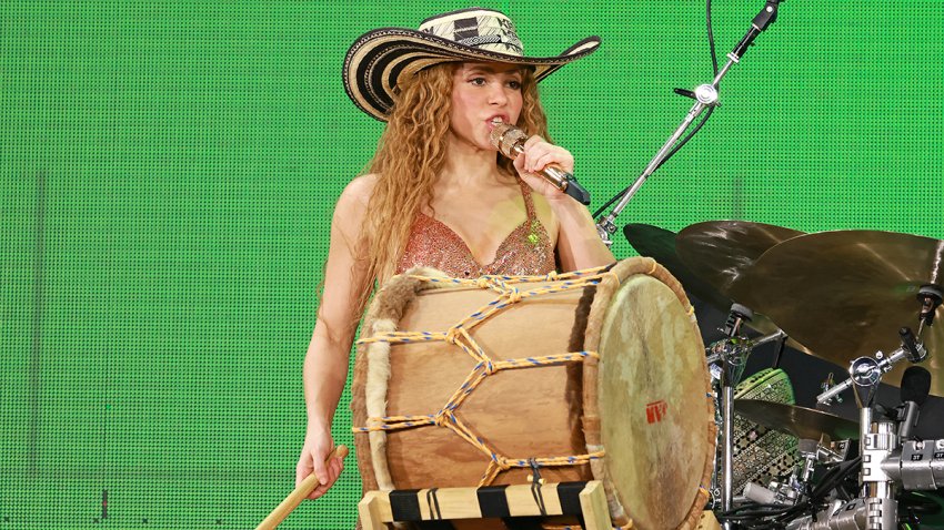 BARRANQUILLA, COLOMBIA – FEBRUARY 20: Shakira performs onstage during Shakira: Las Mujeres Ya No Lloran World Tour at Roberto Melendez Metropolitan Stadium on February 20, 2025 in Barranquilla, Colombia.  (Photo by Kevin Mazur/Getty Images for Live Nation)