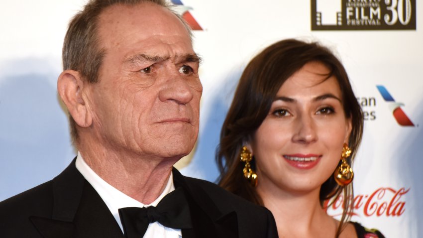 US actor Tommy Lee Jones (L) as president of jury, poses with his daughter Victoria Jones (R) in a photo session prior to the opening ceremony of the 30th Tokyo International Film Festival in Tokyo on October 25, 2017.
The film festival will be held from October 25 to November 3, 2017.  / AFP PHOTO / Kazuhiro NOGI        (Photo credit should read KAZUHIRO NOGI/AFP via Getty Images)