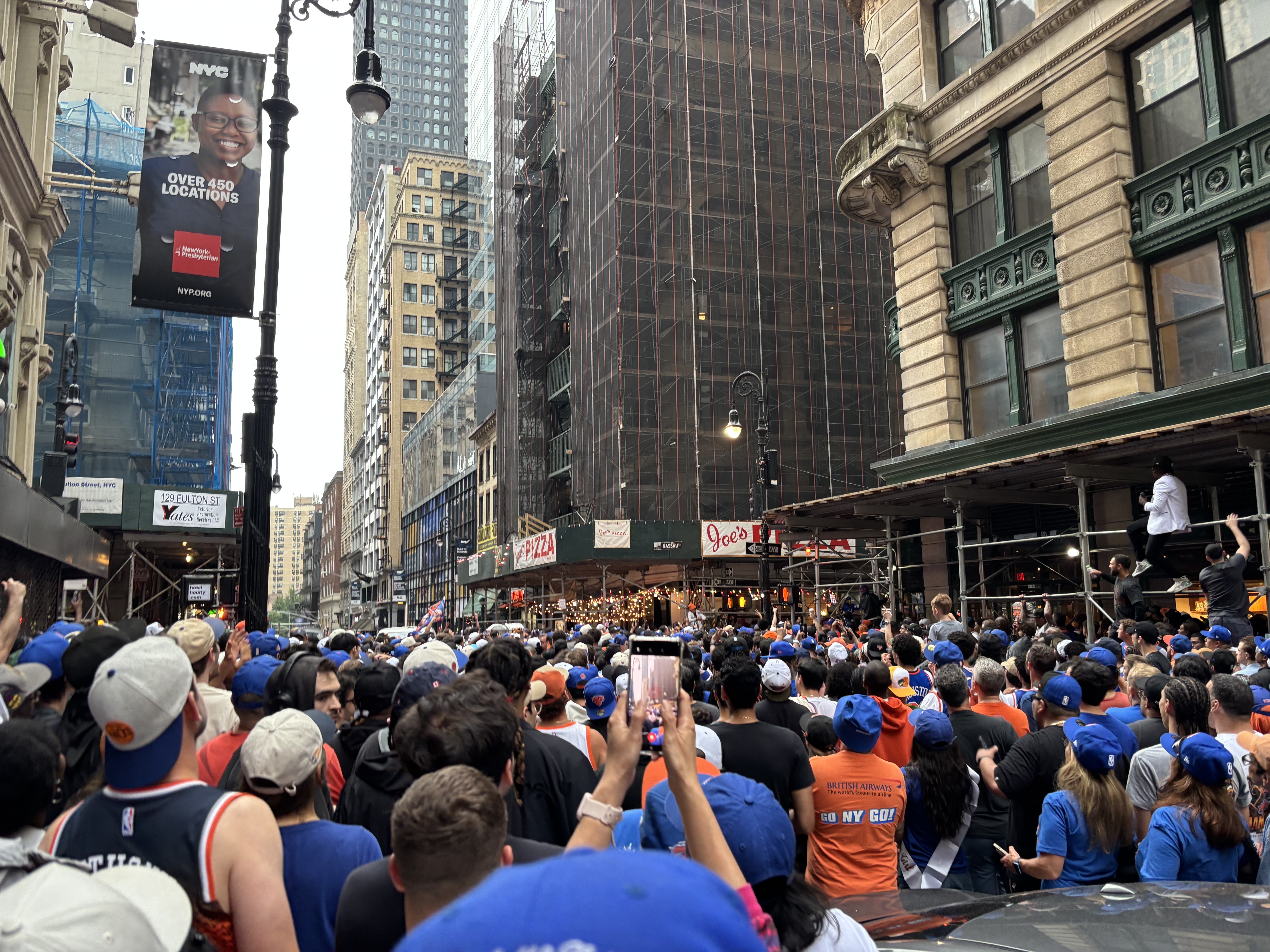 fans line streets